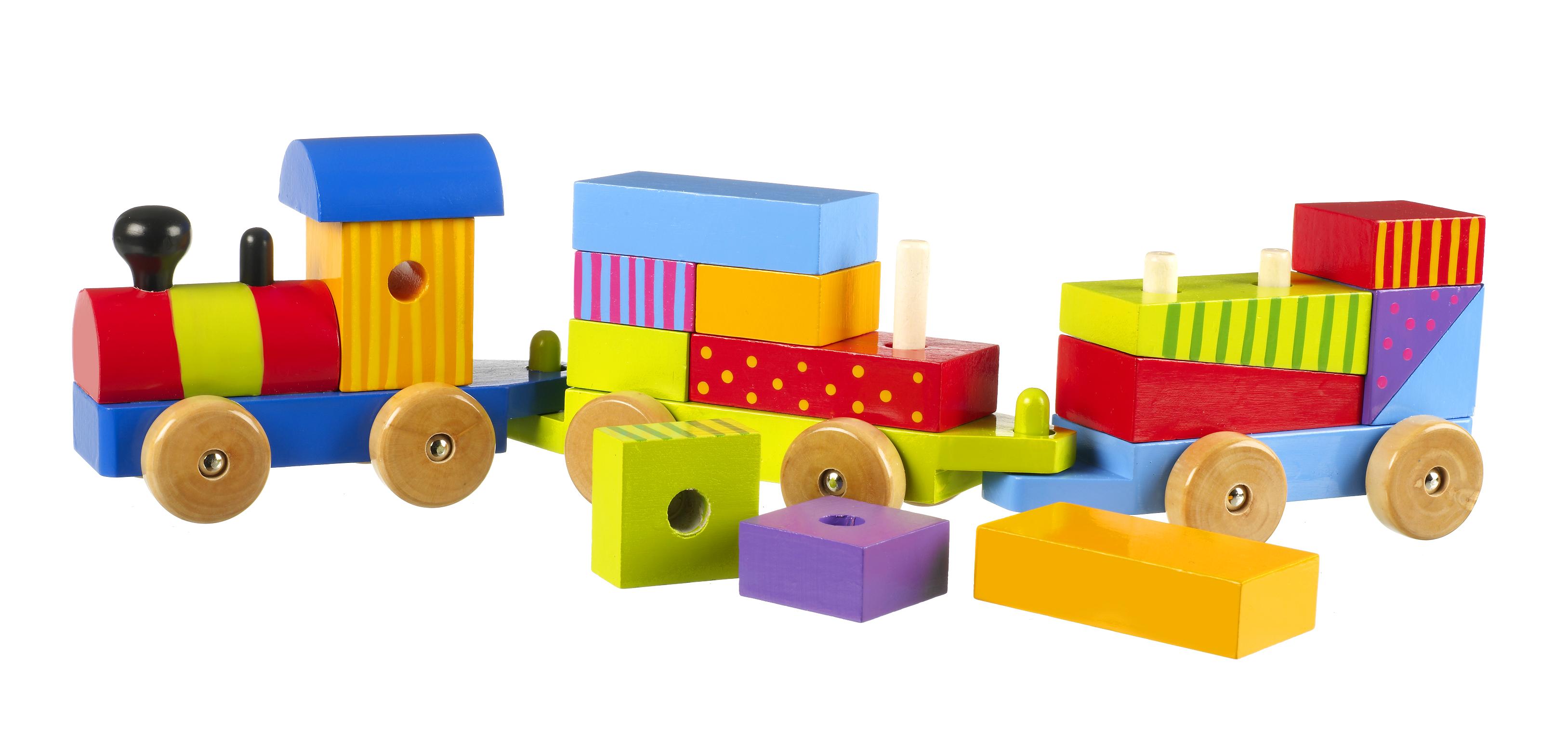 wooden puzzle train