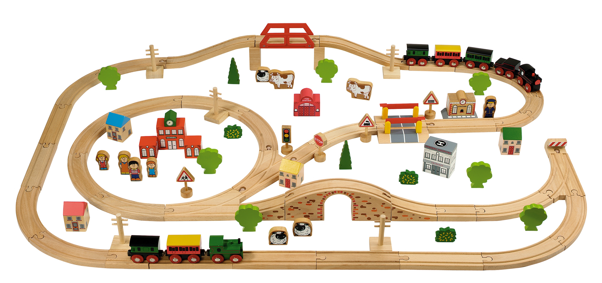 Tidlo Wooden Train Set (100 Piece)