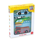 TV465-Emergency-Wooden-Vehicles-Police-Car-Helicopter-Fire-Truck-Packaging