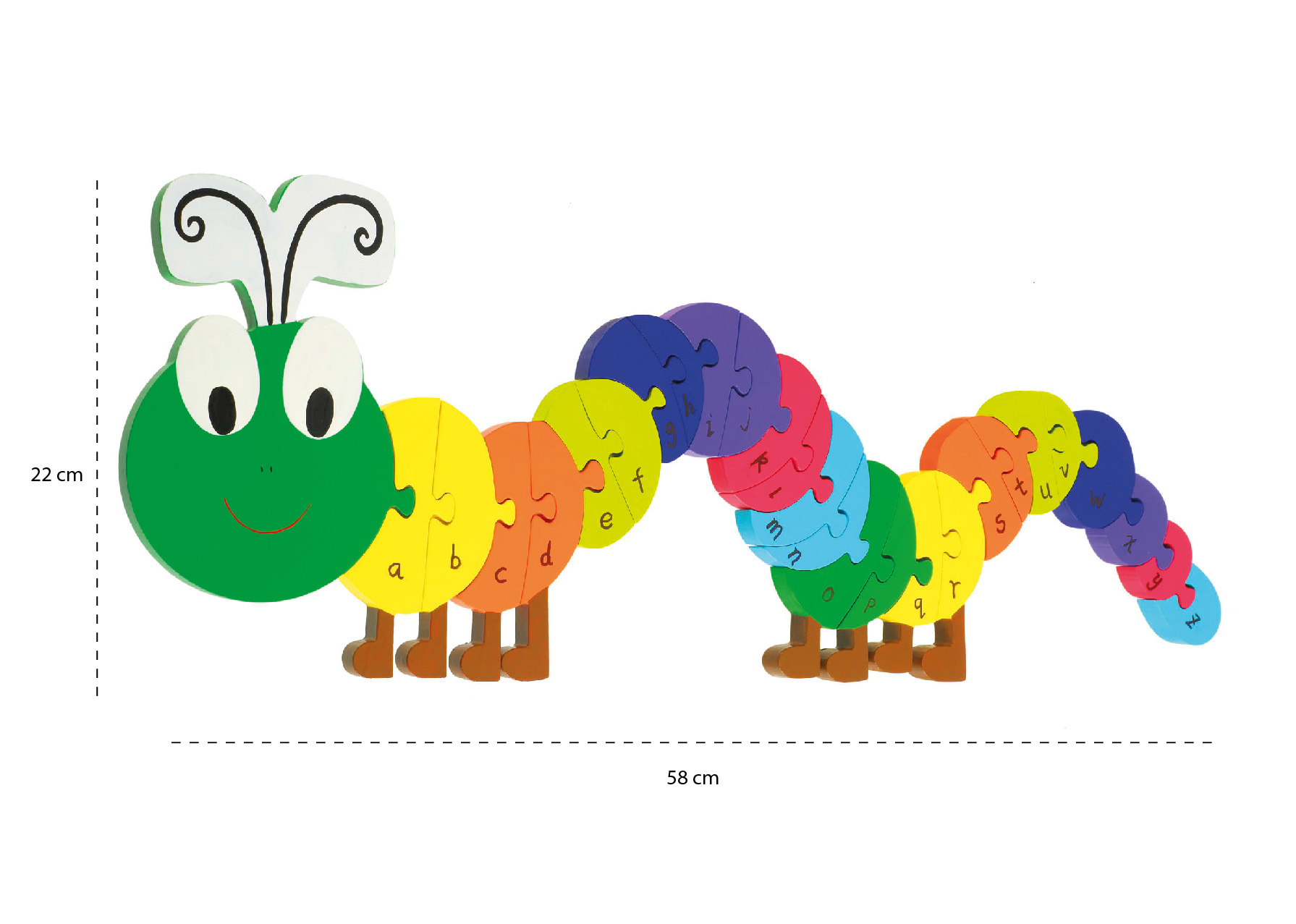 ALPHABET PUZZLE – CATERPILLAR- MEASUREMENTS